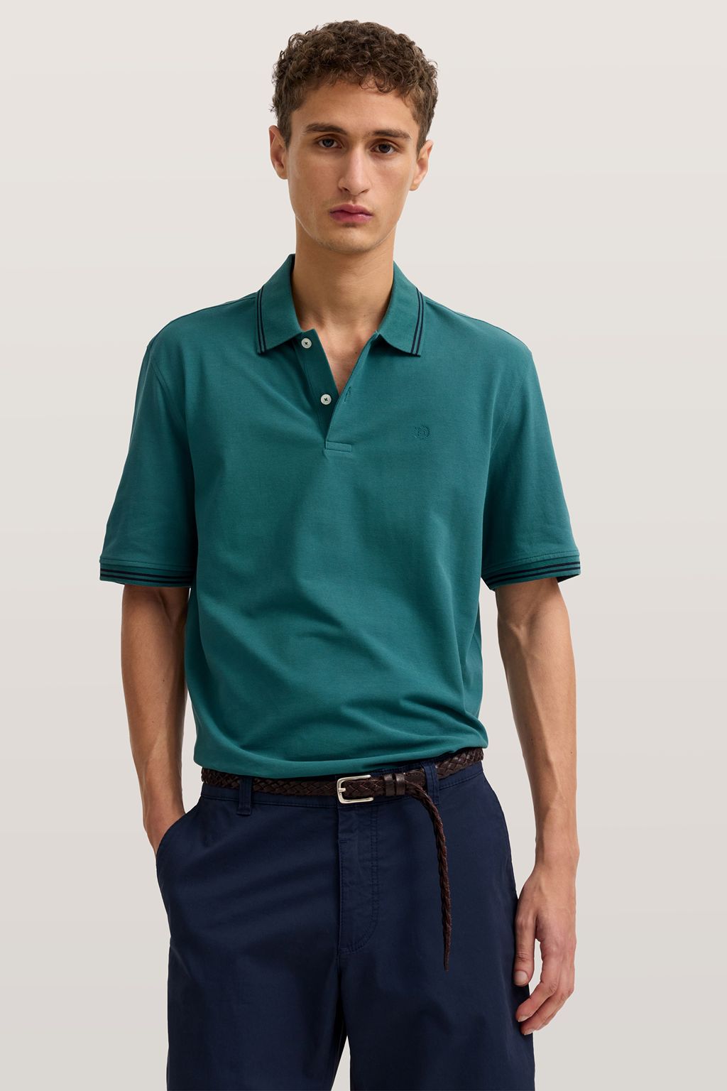 BUGATTI Cotton Short Sleeve Polo BOTTLE GREEN