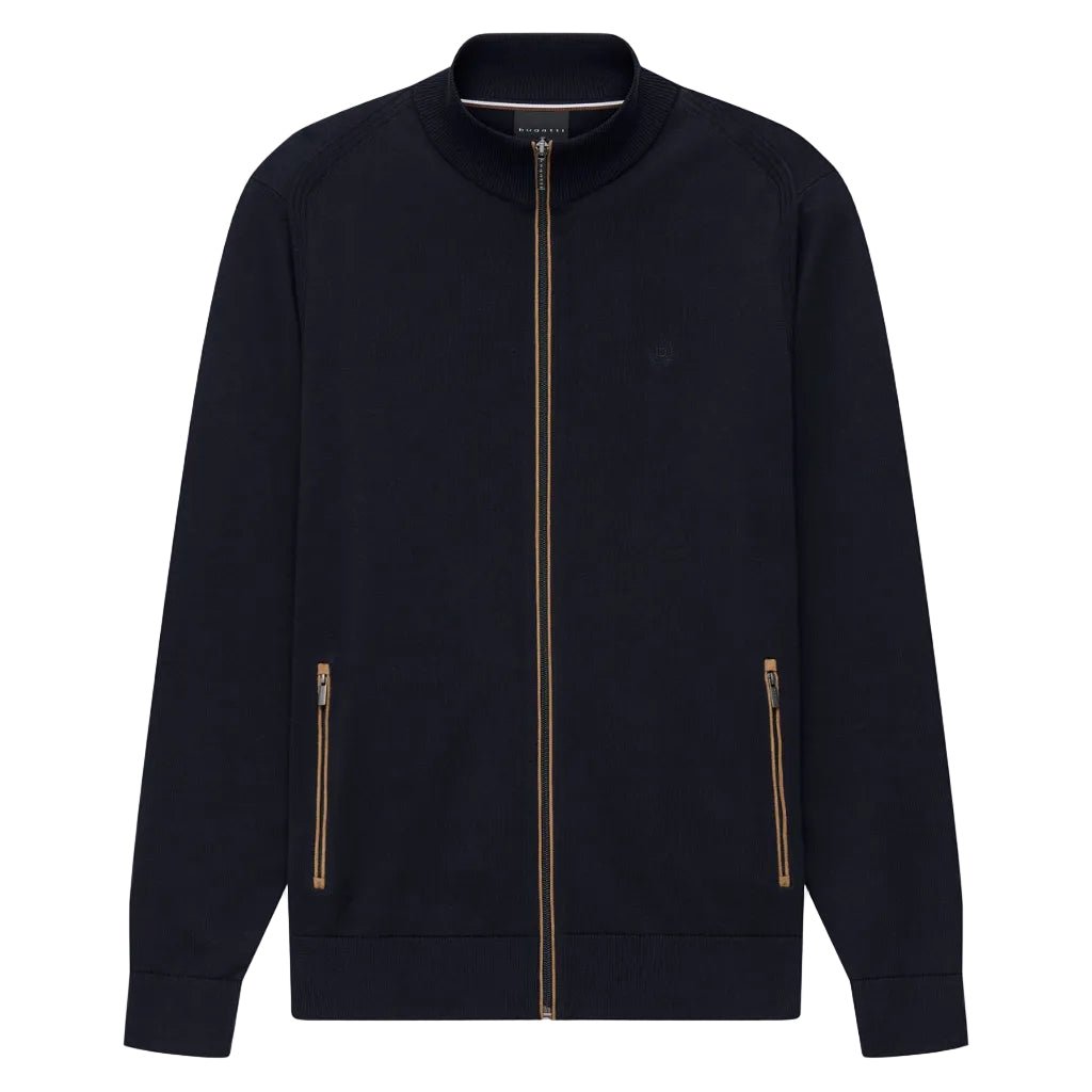 BUGATTI Cotton Knit Jacket NAVY - Henry Bucks