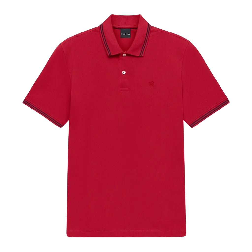 BUGATTI Cotton Short Sleeve Polo RED - Henry Bucks