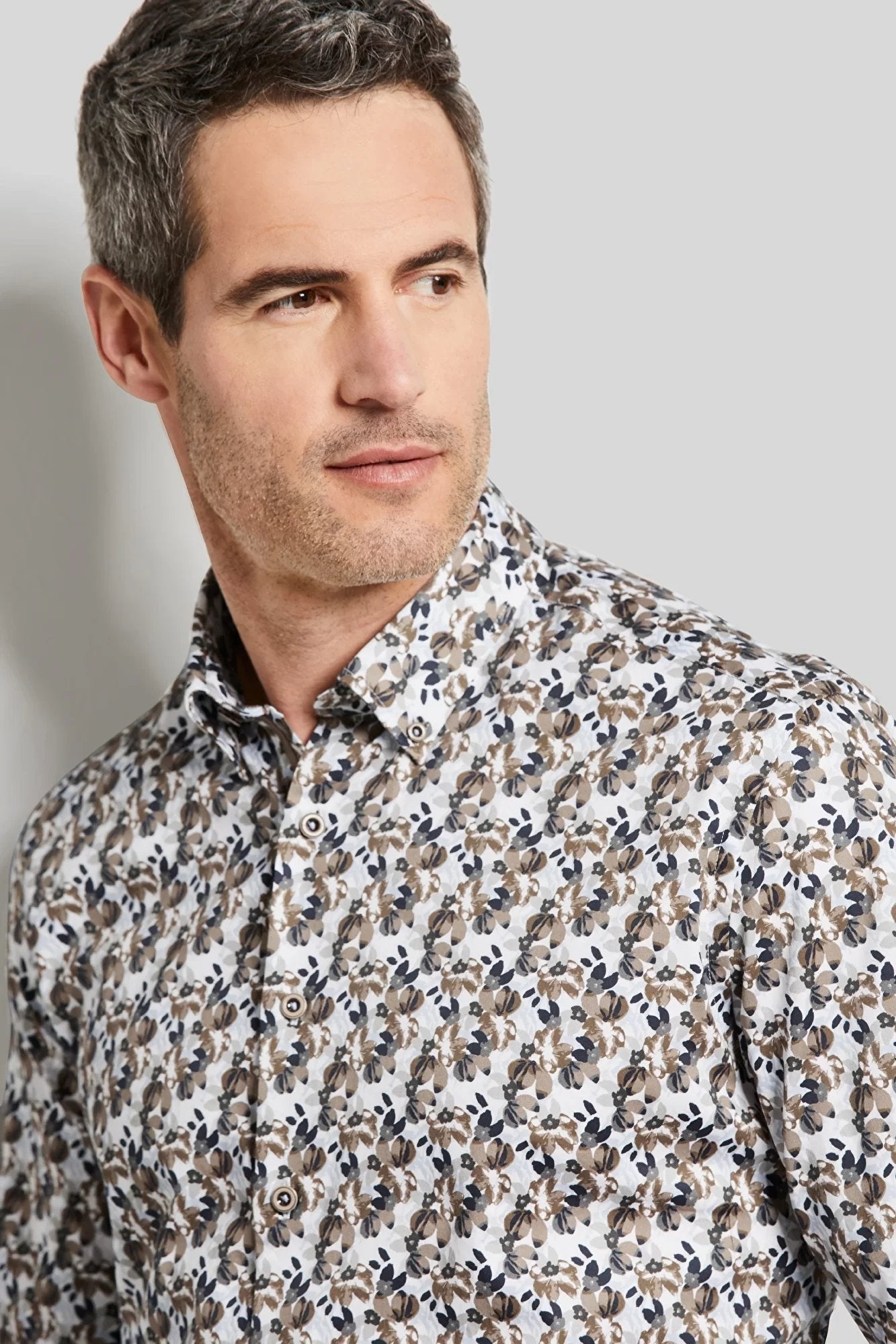 BUGATTI Men's Printed Long Sleeve Shirt CHARCOAL/YELLOW/MULTI - Henry BucksShirts38AW240028 - CHYLMLTI - M