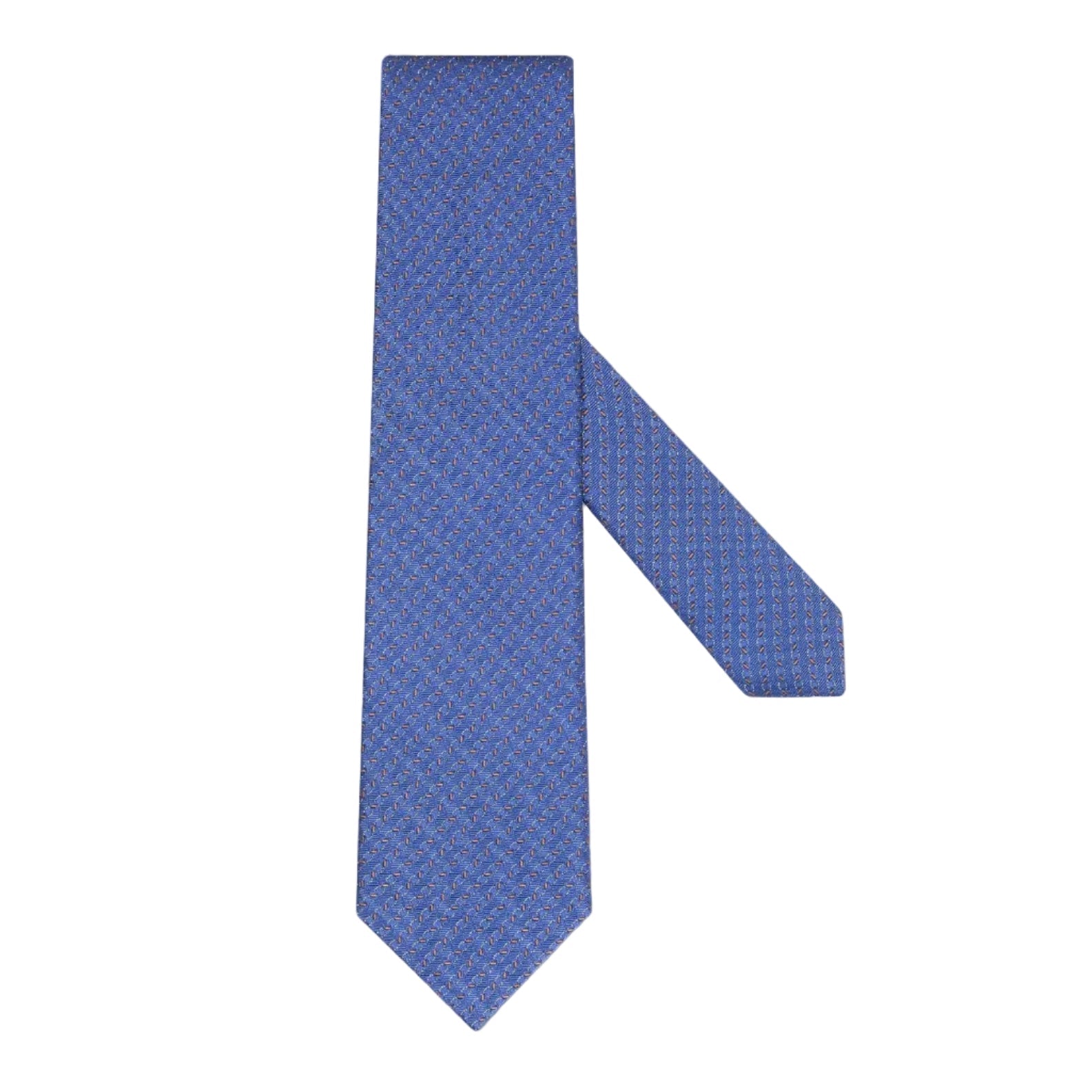 CORNELIANI Brocade Pure Silk Tie BLUE/BROWN - Henry Bucks