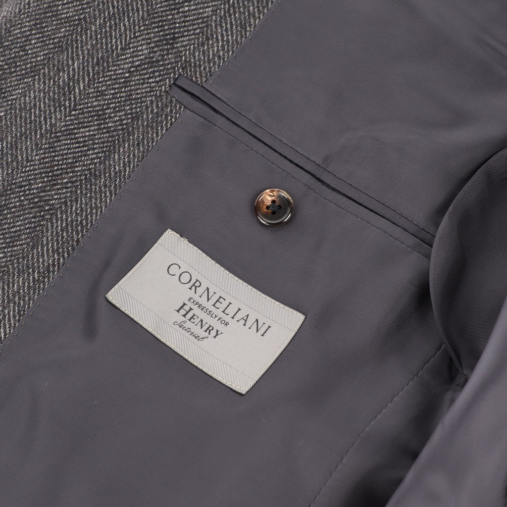 CORNELIANI Cashmere Blazer BLACK/GREY - Henry Bucks
