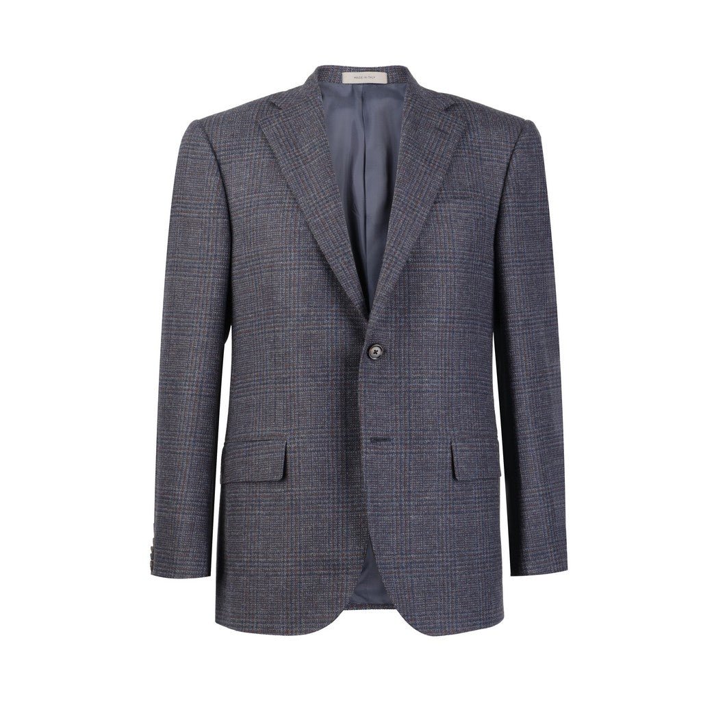 CORNELIANI Cashmere Blazer NAVY/BURGUNDY/GOLD - Henry Bucks