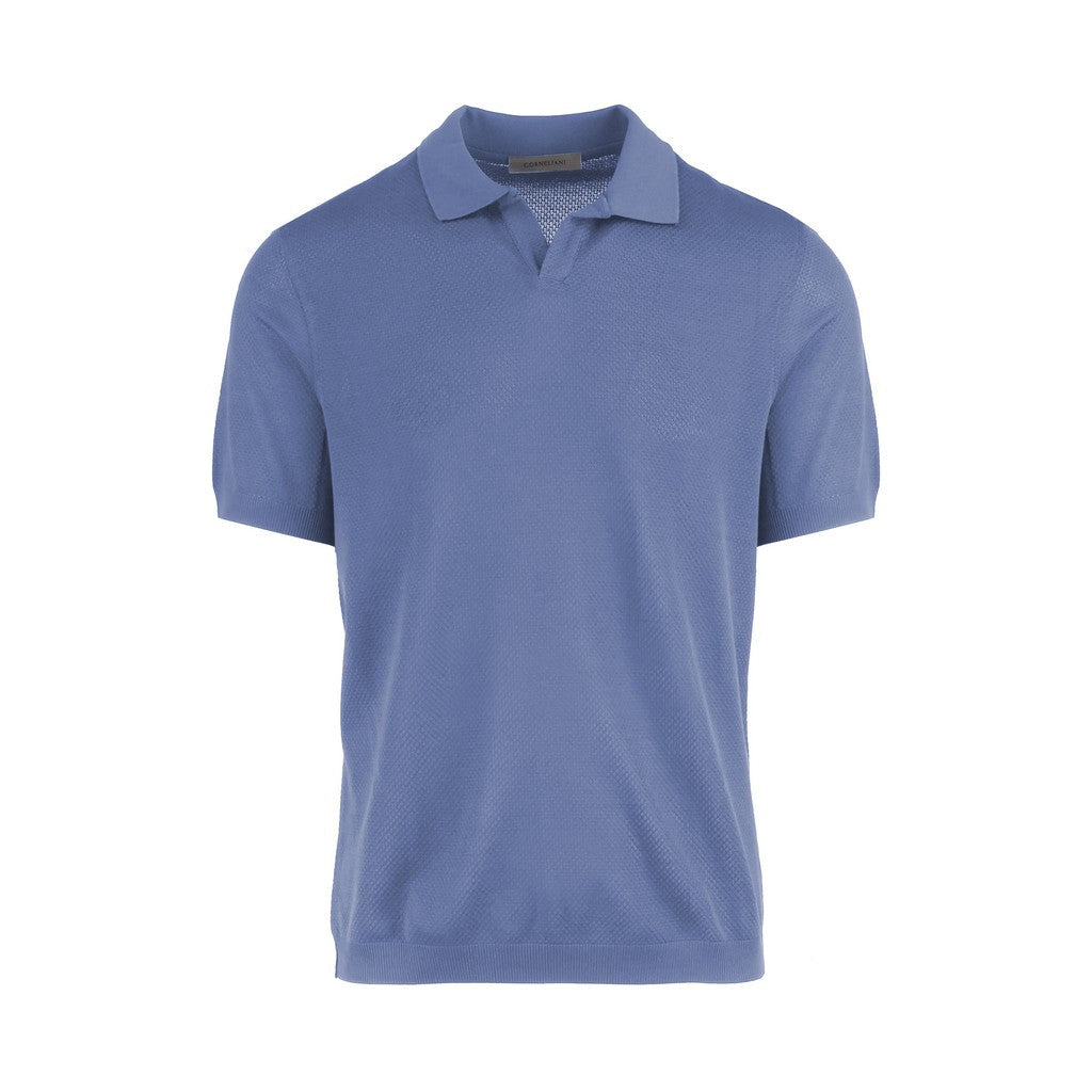 CORNELIANI Cotton Skipper Polo BLUE - Henry Bucks