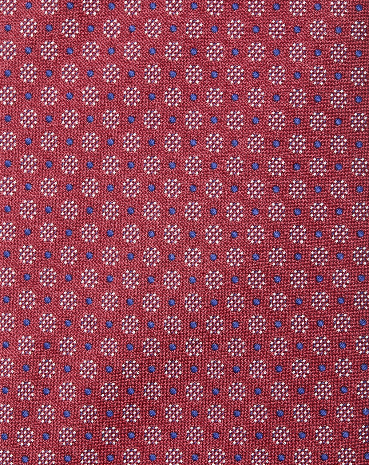 CORNELIANI Damask Pure Silk Tie RED/WHITE - Henry Bucks