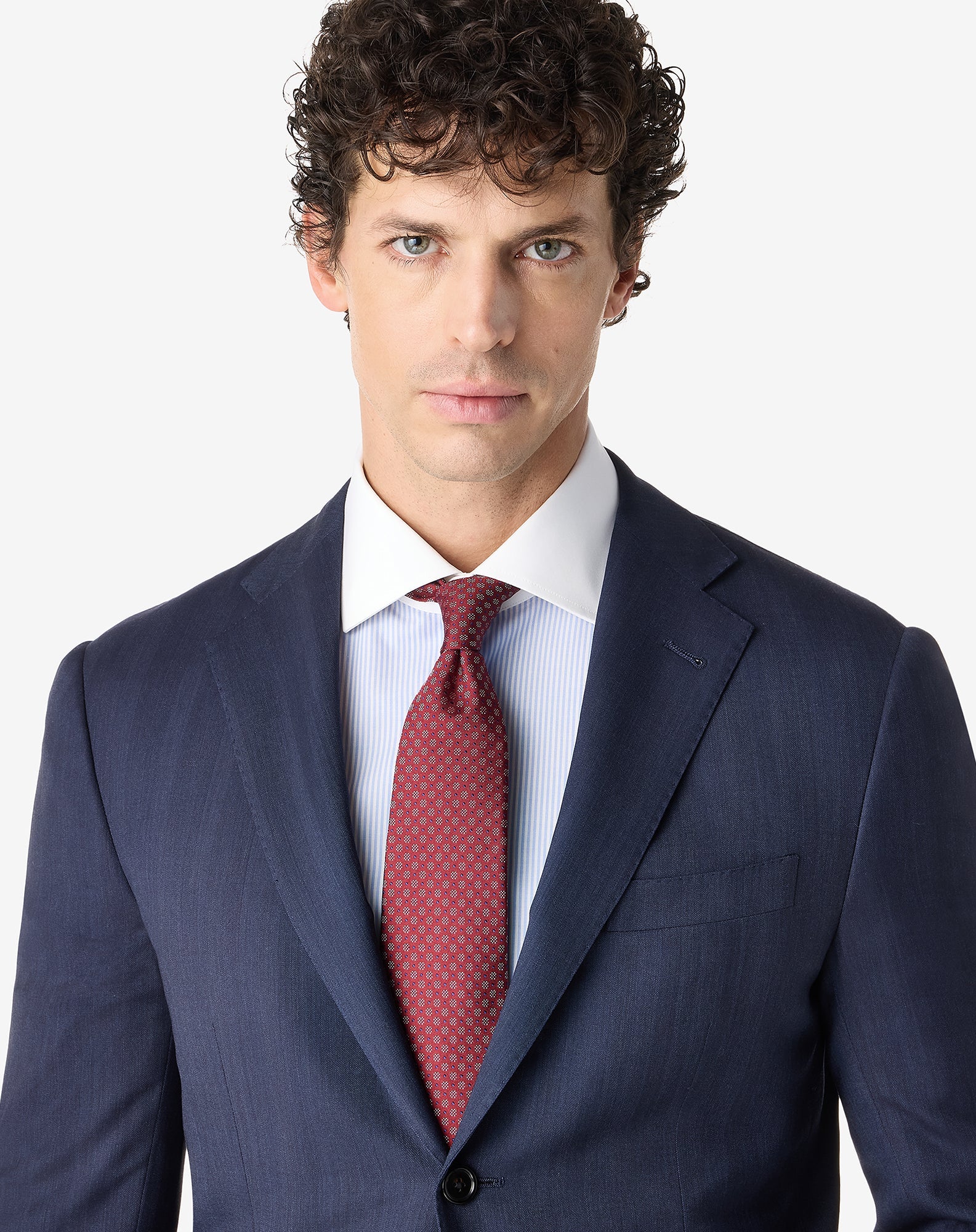 CORNELIANI Damask Pure Silk Tie RED/WHITE - Henry Bucks