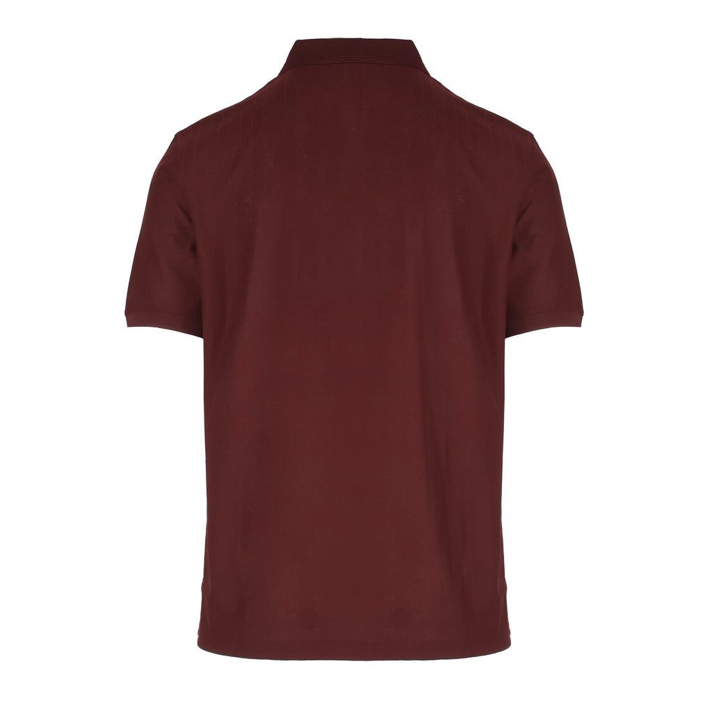 CORNELIANI Herringbone Cotton Polo BRICK RED - Henry Bucks