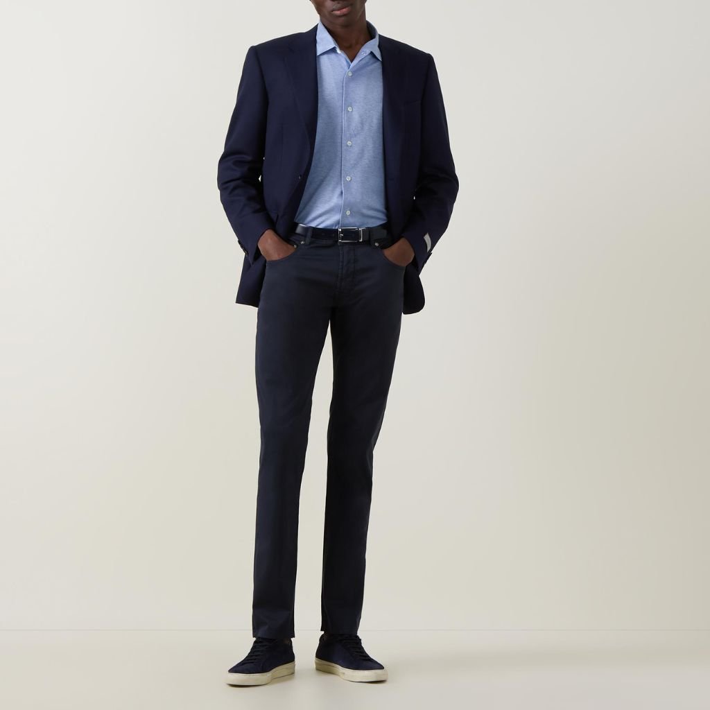 CORNELIANI Jersey Shirt BLUE - Henry Bucks