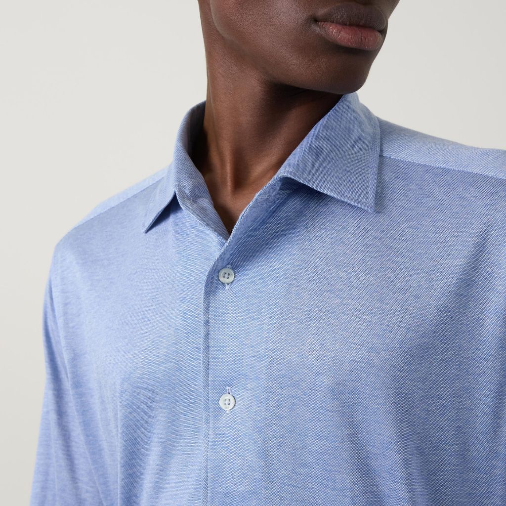 CORNELIANI Jersey Shirt BLUE - Henry Bucks