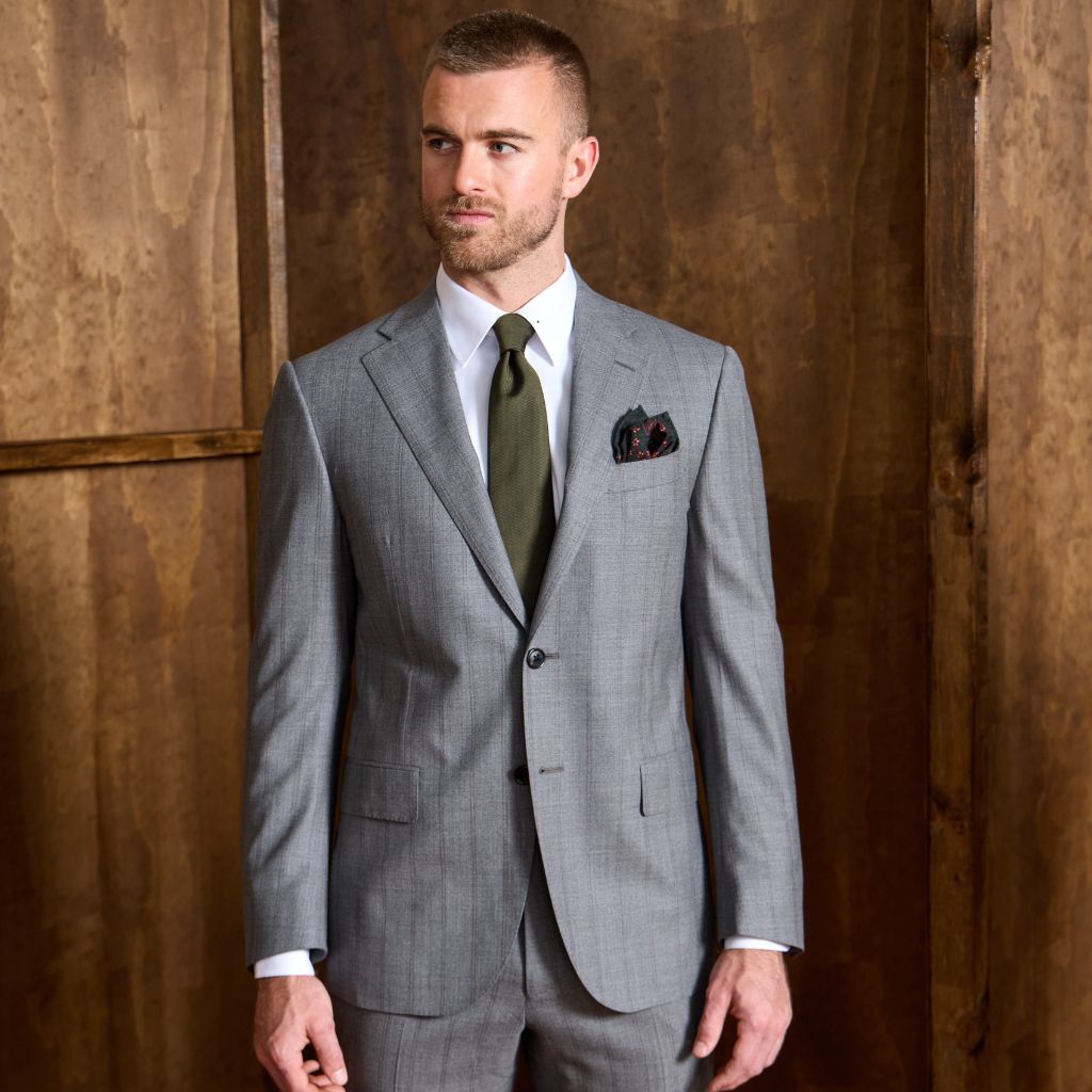 CORNELIANI Leader Wool Suit MID GREY REG - Henry Bucks