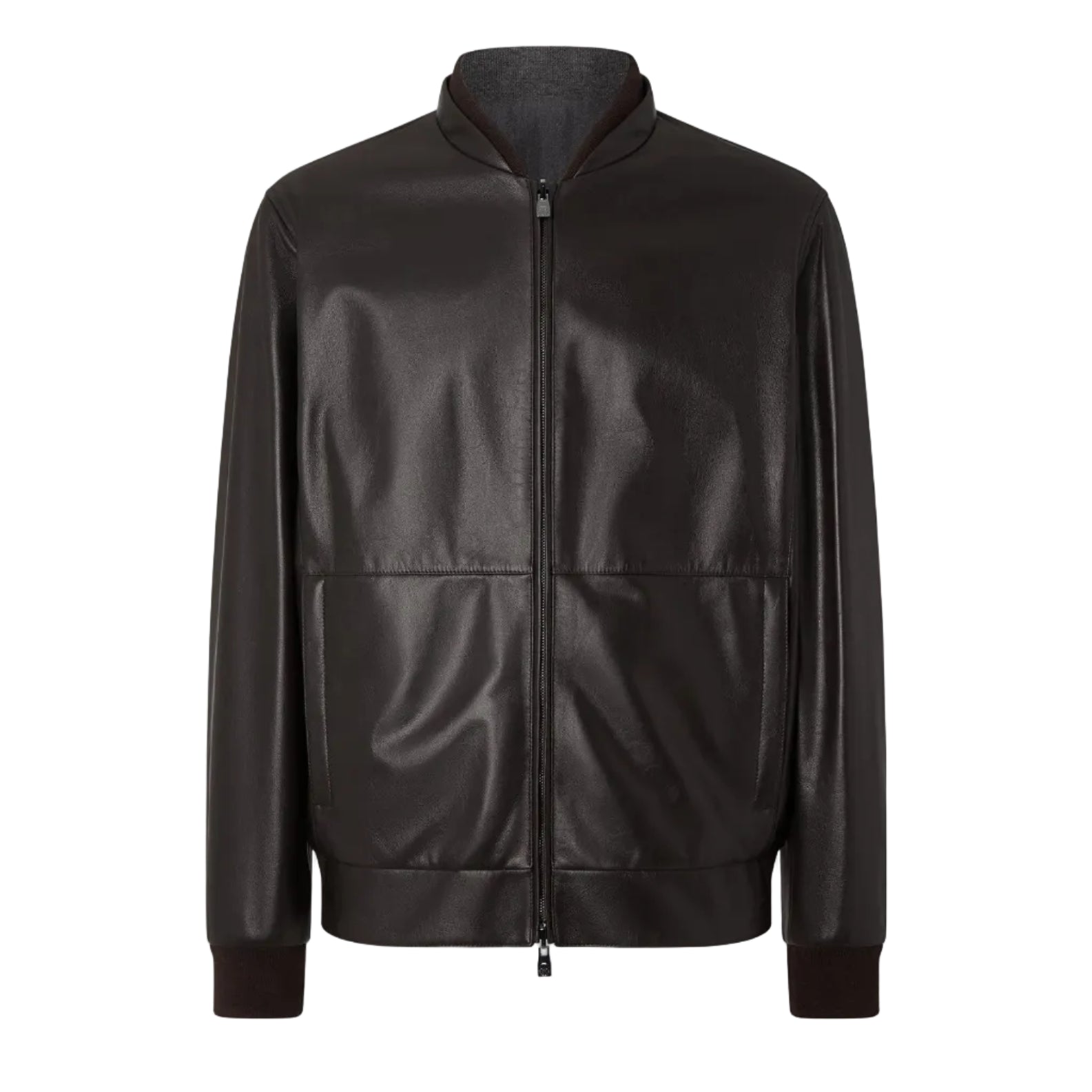 CORNELIANI Reversible Leather Jacket BROWN - Henry Bucks