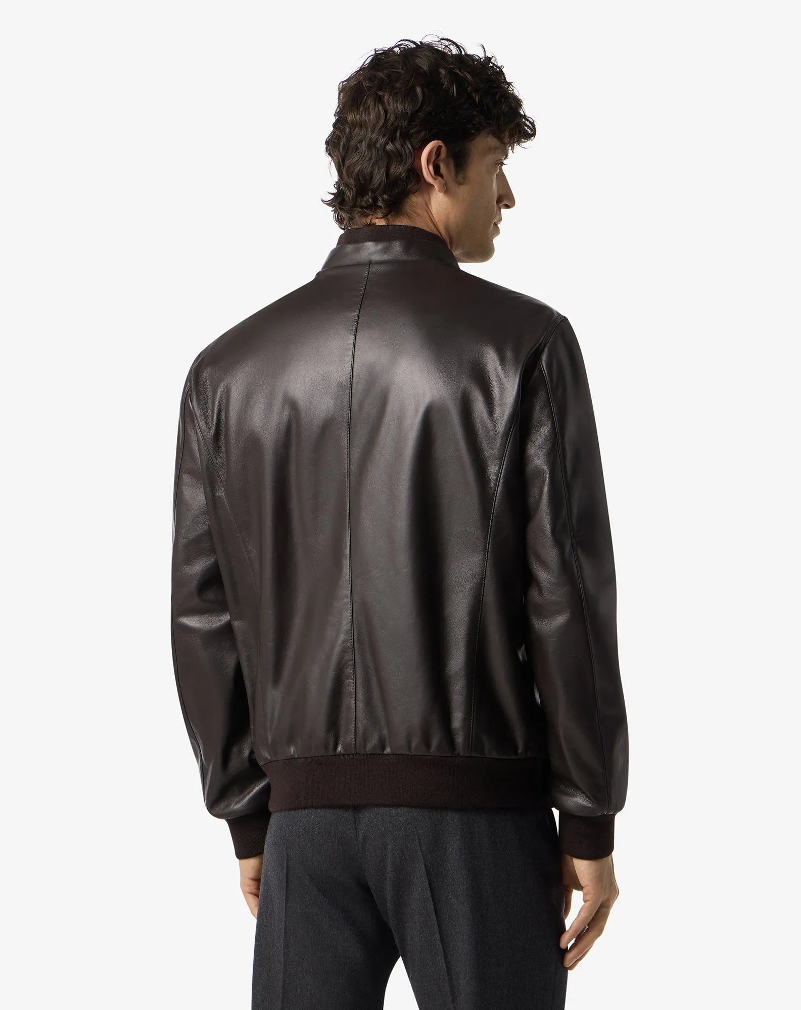 CORNELIANI Reversible Leather Jacket BROWN - Henry Bucks