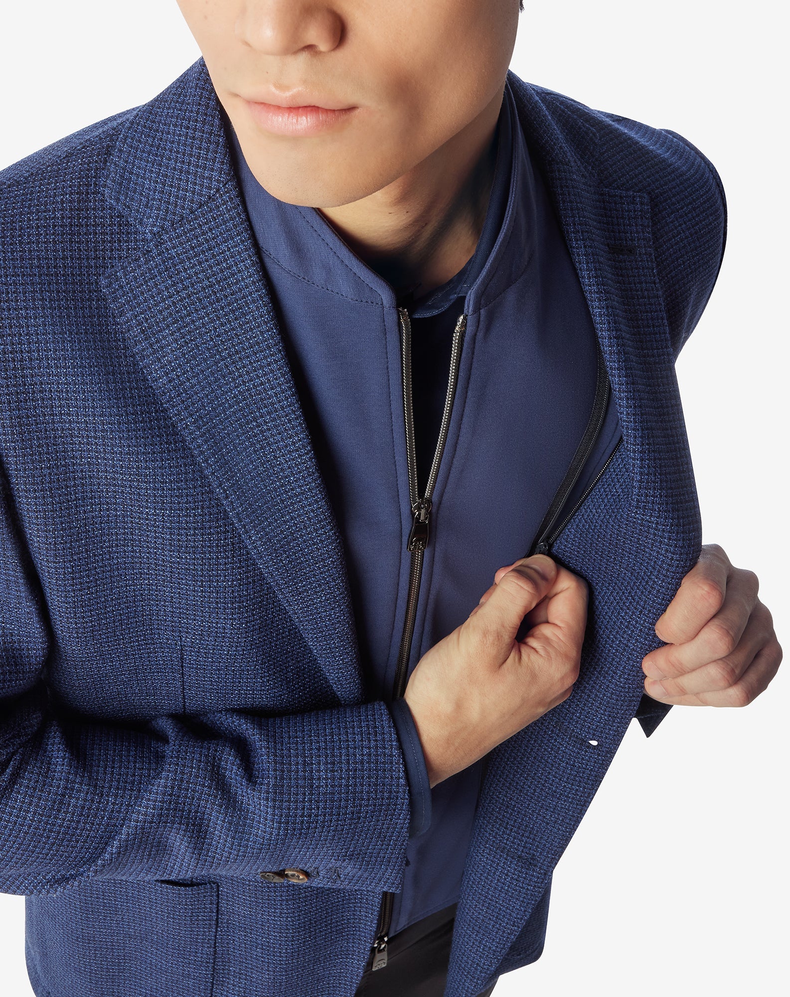 CORNELIANI Twill Linen Lyocell Jacket INDIGO - Henry Bucks