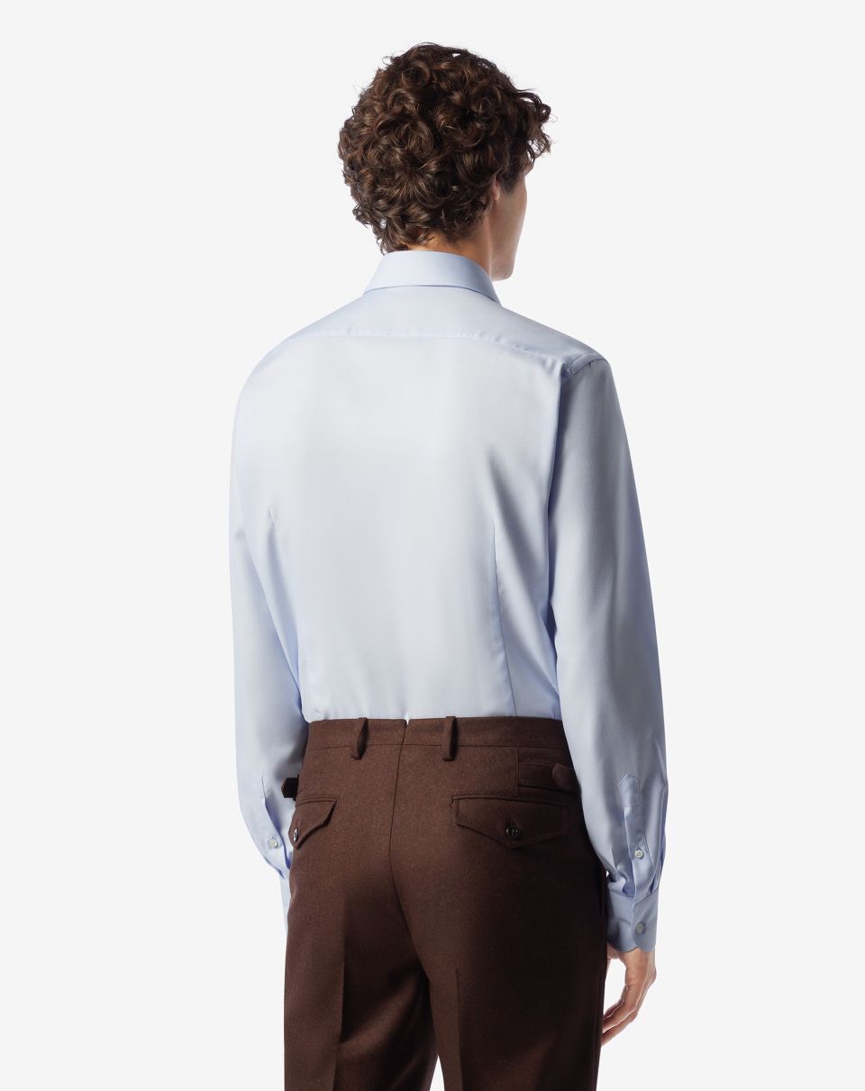 Corneliani Fine Twill Shirt in BLUE/SKY