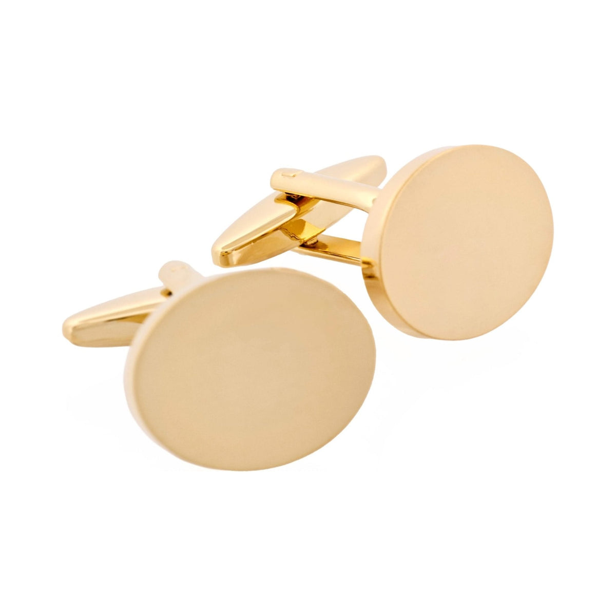 CUDWORTH Brushed Gold Plated Oval Cufflinks - Henry Bucks
