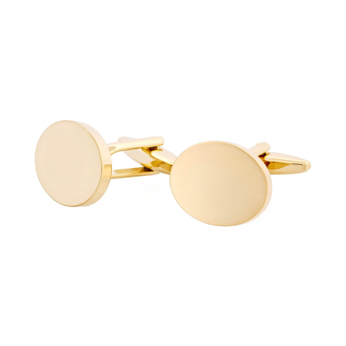 CUDWORTH Brushed Gold Plated Oval Cufflinks - Henry Bucks