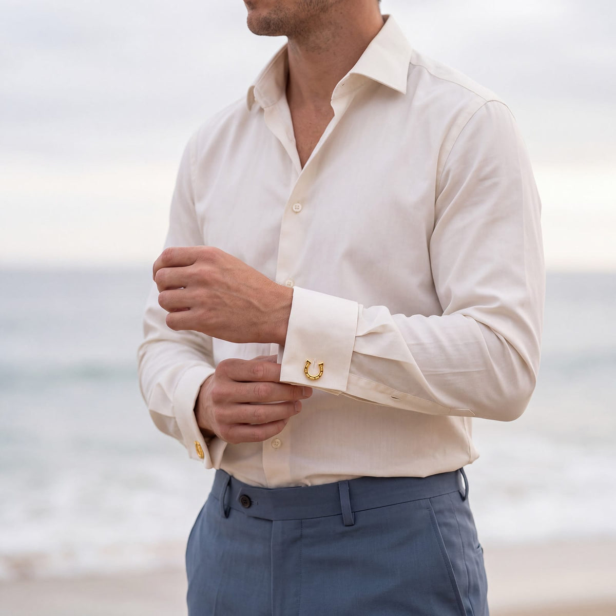 CUDWORTH Gold Plated Horse Shoe Cufflinks - Henry Bucks