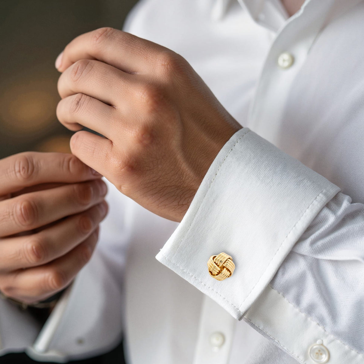 CUDWORTH Gold Plated Knot Cufflinks - Henry Bucks