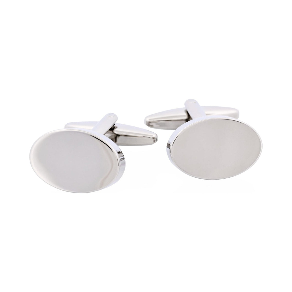 CUDWORTH Polished Rhodium Plated Oval Cufflinks - Henry Bucks