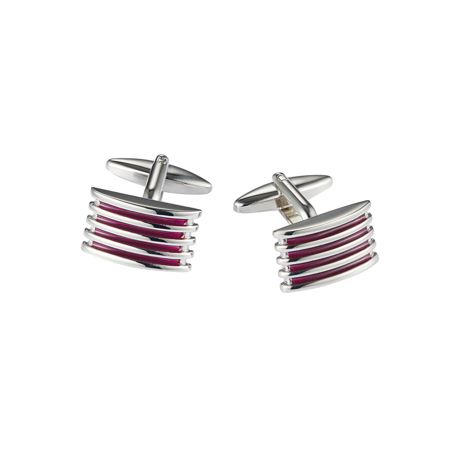 Cudworth Rhodium/Purple Enamel Cufflinks - Henry BucksCufflinks52AW230008
