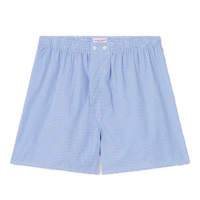 DEREK ROSE Gingham Men's Classic Fit Boxers - Henry BucksBoxers2000183 - BLUE - SM
