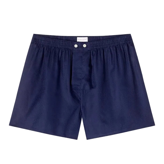 DEREK ROSE Lomard 6 Cotton Boxers NAVY - Henry BucksBoxers65SS230009 - NAVY - M