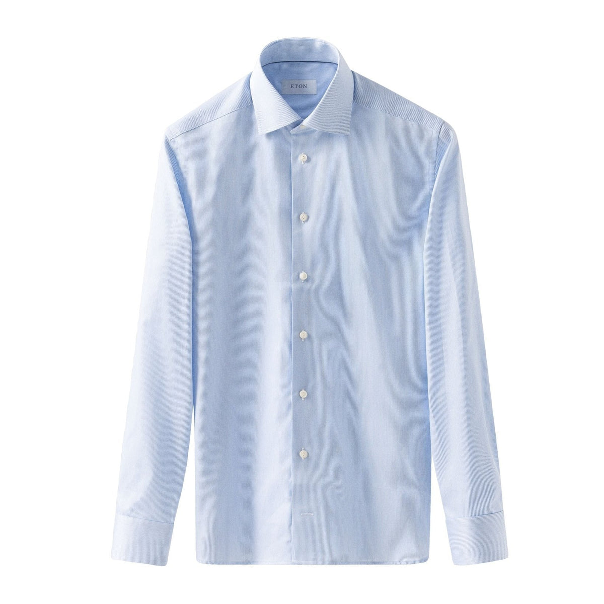 ETON Fine Stripe Slim Fit Single Cuff Shirt LIGHT BLUE - Henry Bucks