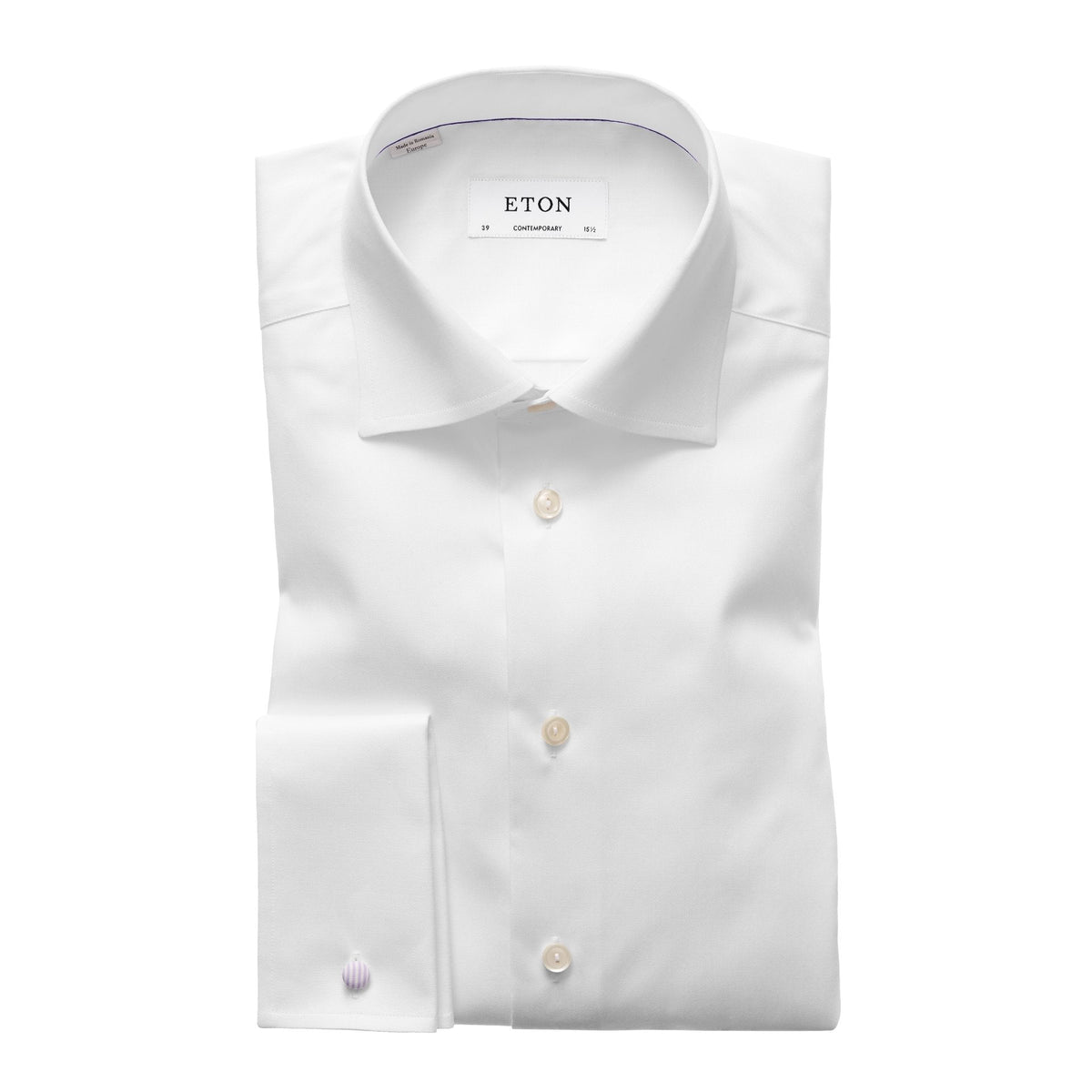 ETON Signature Twill Shirt - French Cuffs WHITE - Henry Bucks