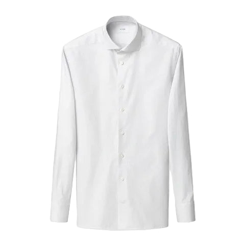 ETON Solid Oxford Long Sleeve Shirt Single Cuff WHITE - Henry Bucks