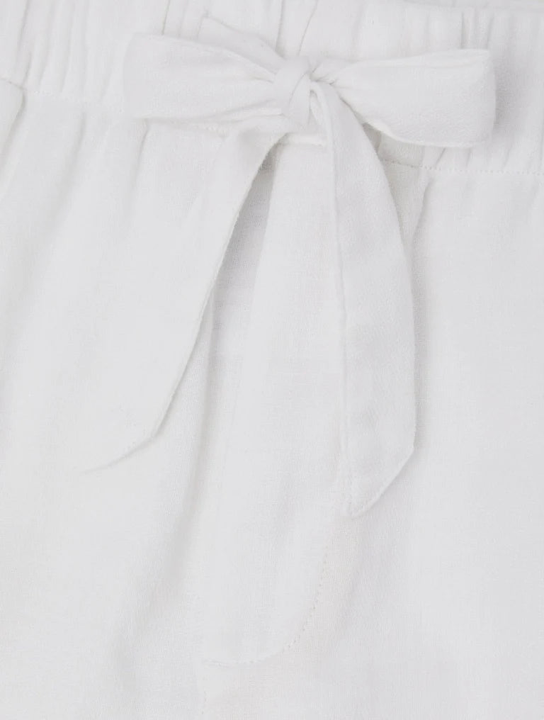 FRESCOBOL CARIOCA Luan Linen Blend Lounge Pants WHITE - Henry Bucks