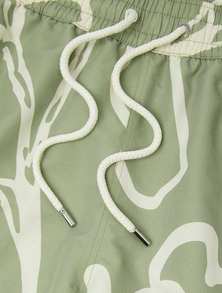 FRESCOBOL CARIOCA Rio Flor Print Swim Shorts PALM GREEN - Henry Bucks