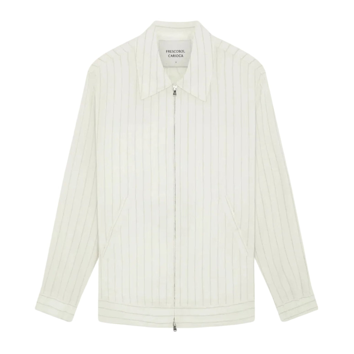 FRESCOBOL CARIOCA Tomas Linen Blend Zip Blouson Jacket IVORY - Henry Bucks