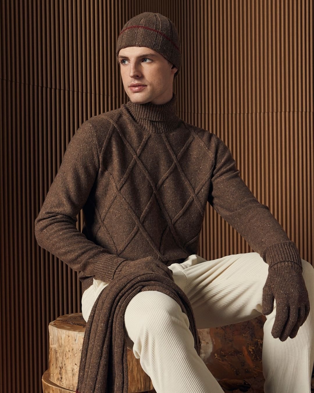 GRAN SASSO Cashmere Lana Cashmere Lana Turtleneck Knit BROWN - Henry Bucks