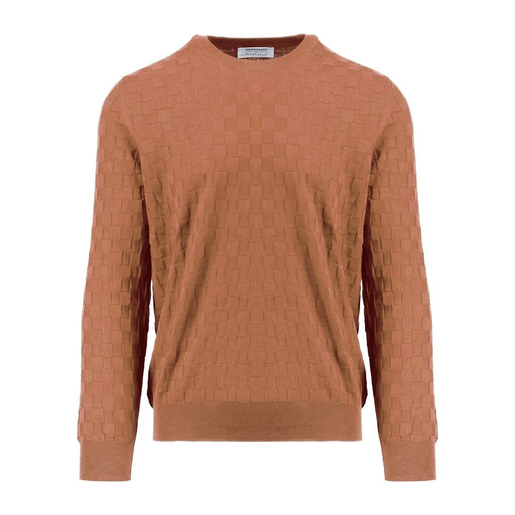 GRAN SASSO Cotton Crew Neck TAN - Henry Bucks