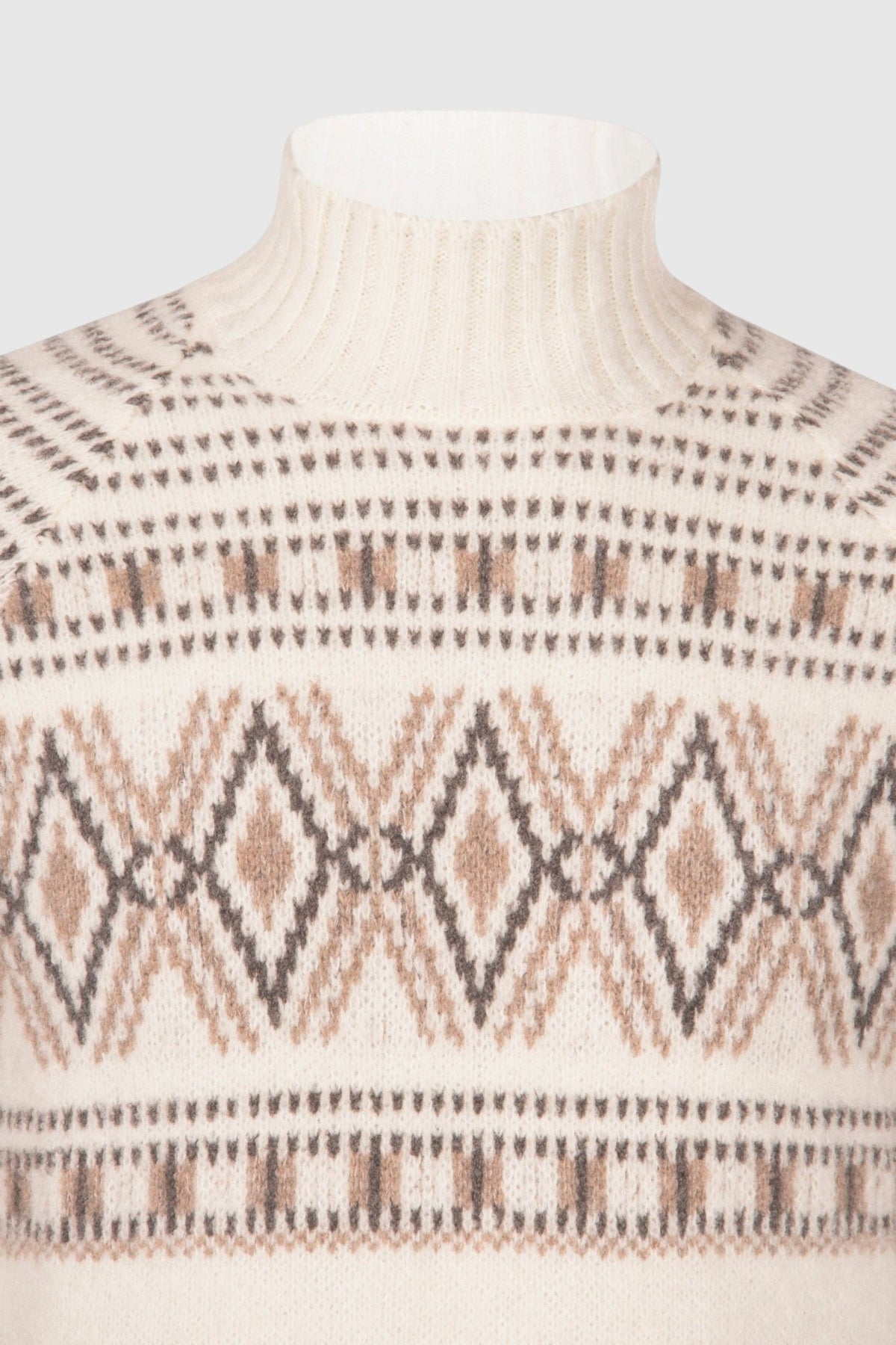 GRAN SASSO Mock Neck Knit CREAM - Henry Bucks