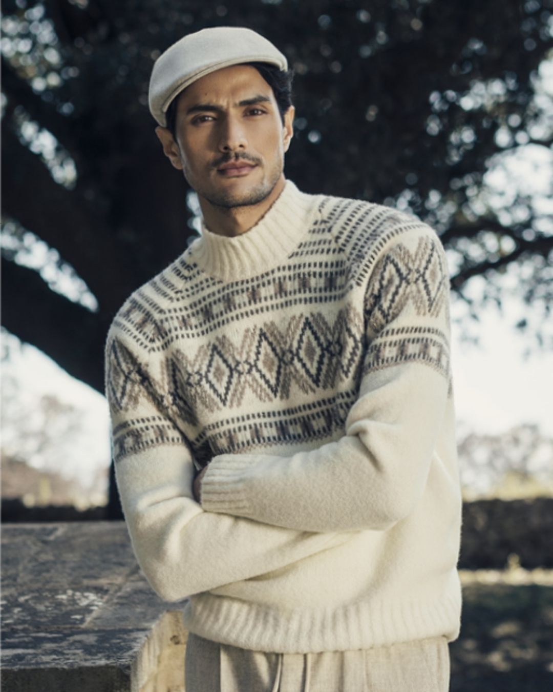 GRAN SASSO Mock Neck Knit CREAM - Henry Bucks