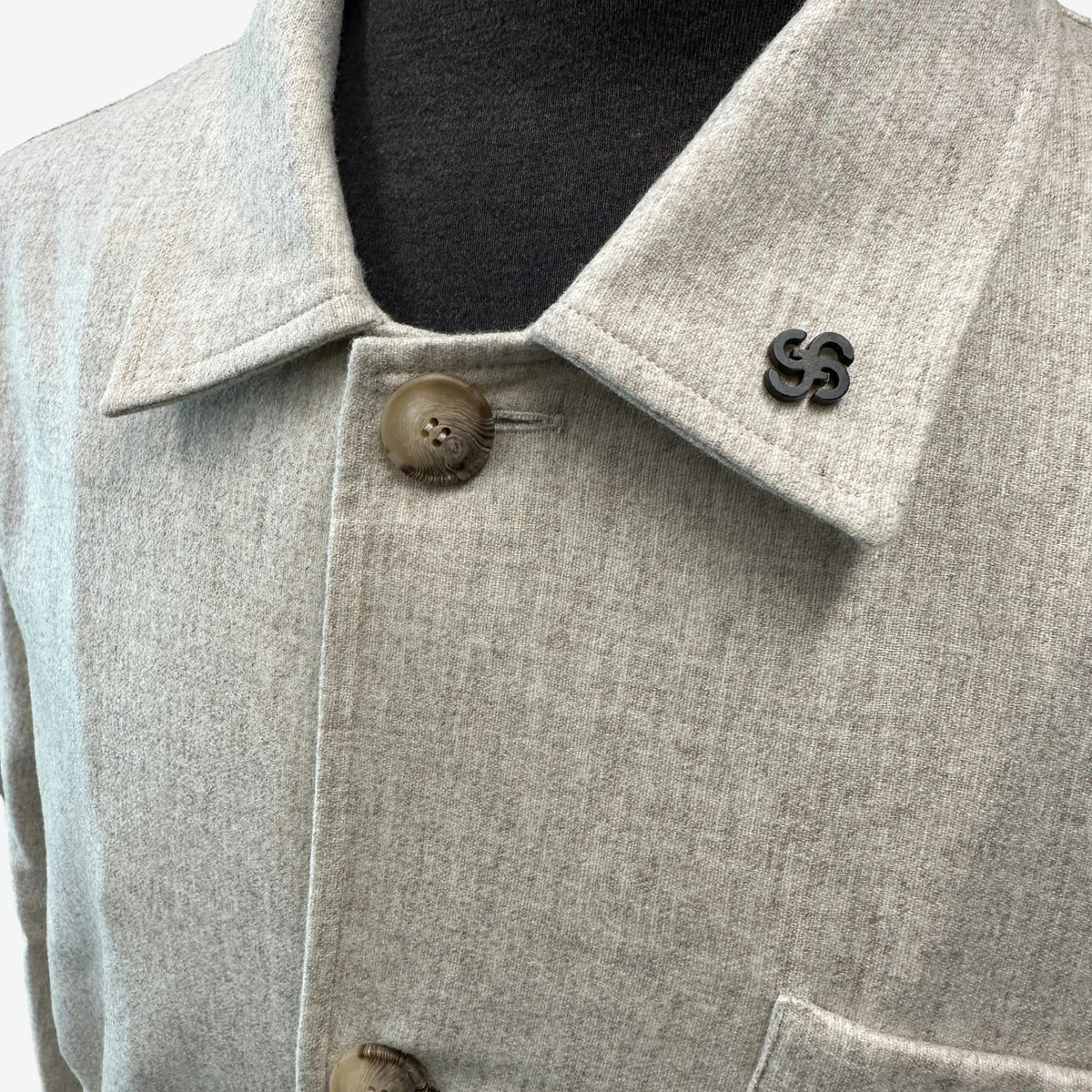 GRAN SASSO Sartorial Merino Shirt Jacket BEIGE - Henry Bucks