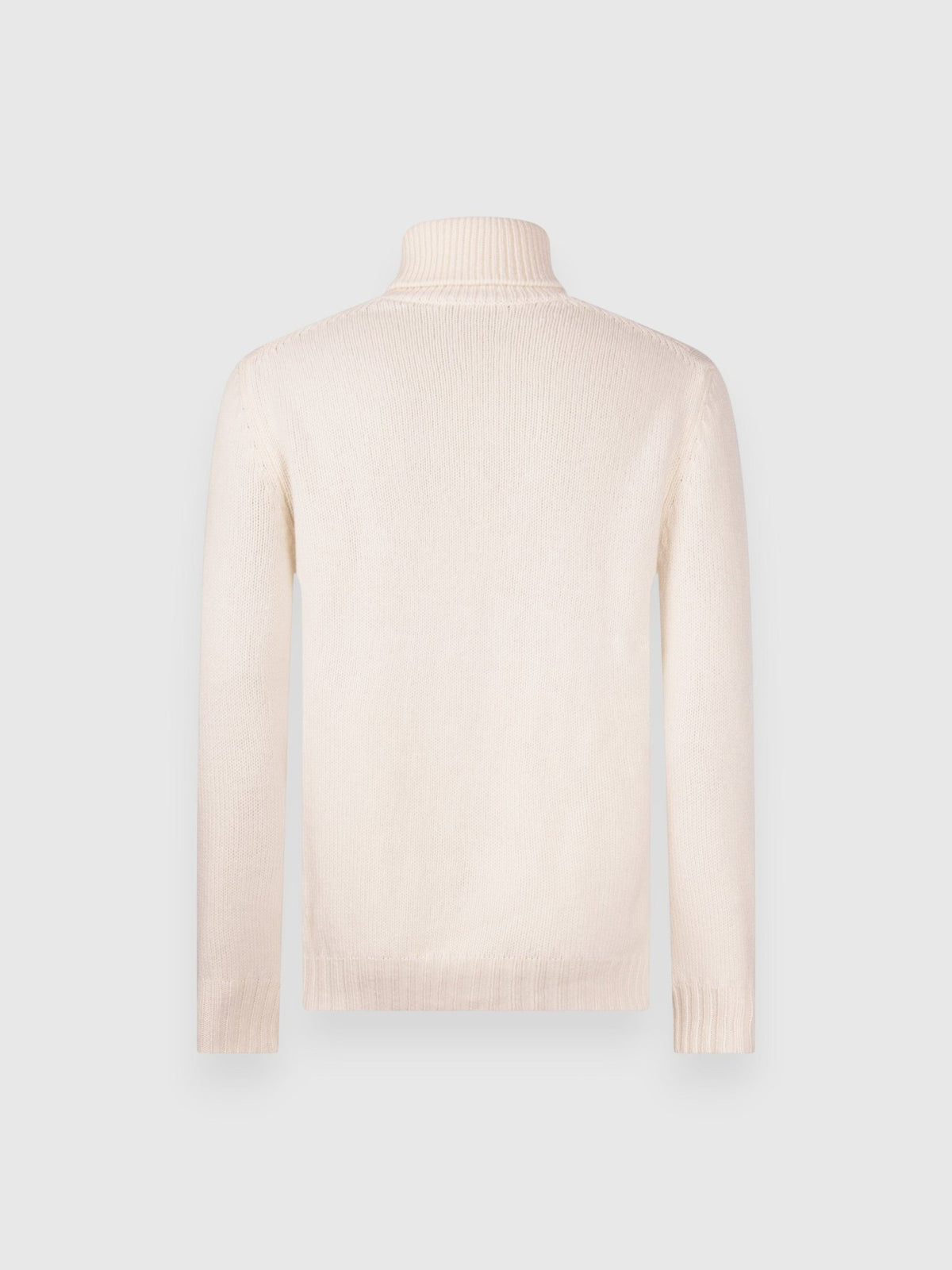 GRAN SASSO Super Geelong Merino Turtleneck Cable Knit CREAM - Henry Bucks