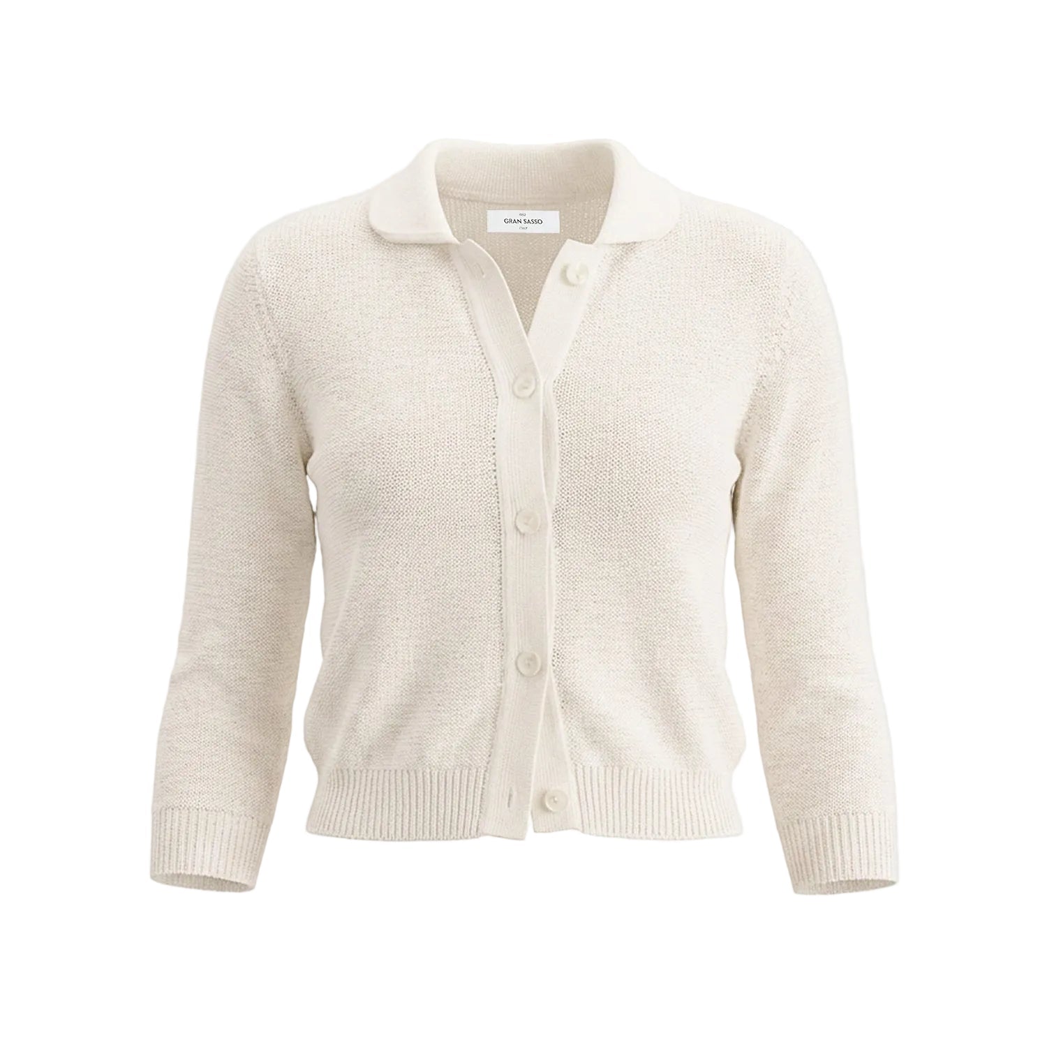 GRAN SASSO Womens Button Front Sequin Cardi WHITE - Henry Bucks