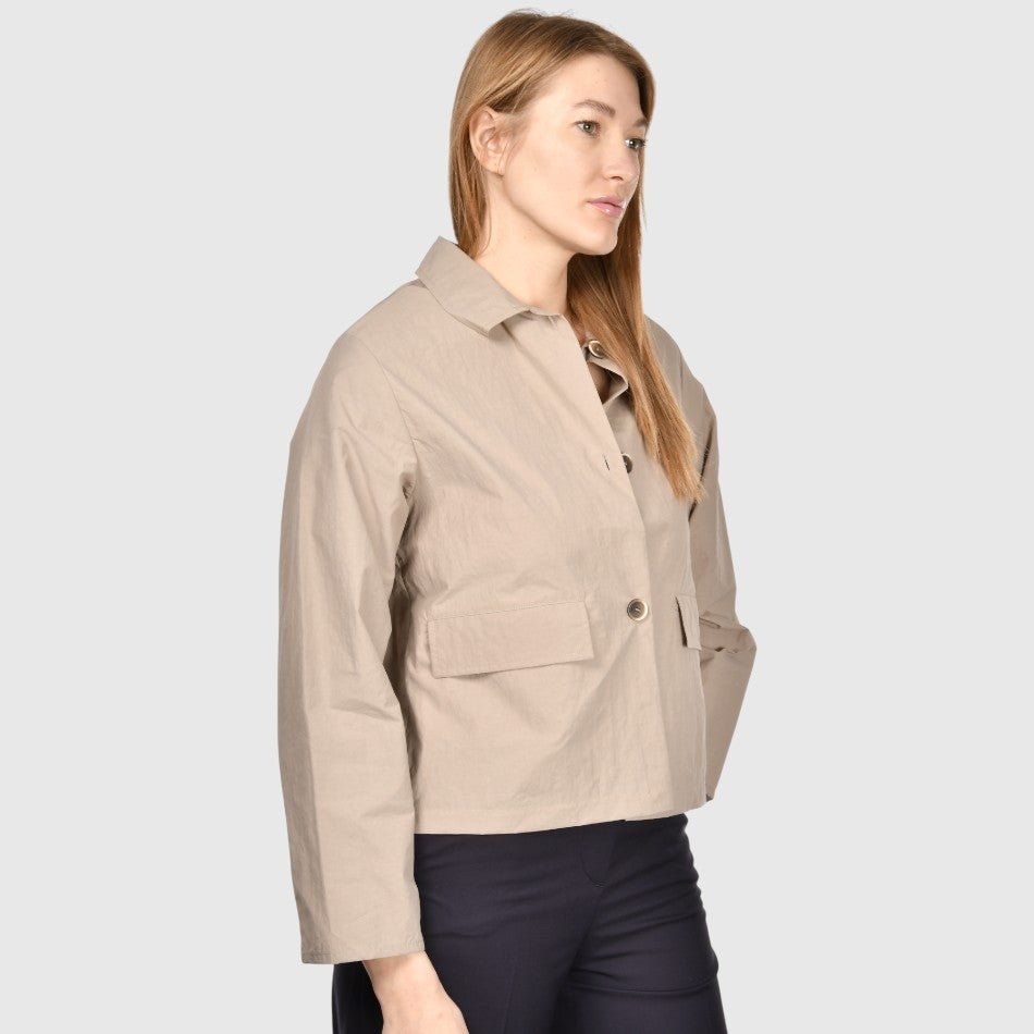 GRAN SASSO Womens Cotton Blend Jacket BEIGE - Henry Bucks