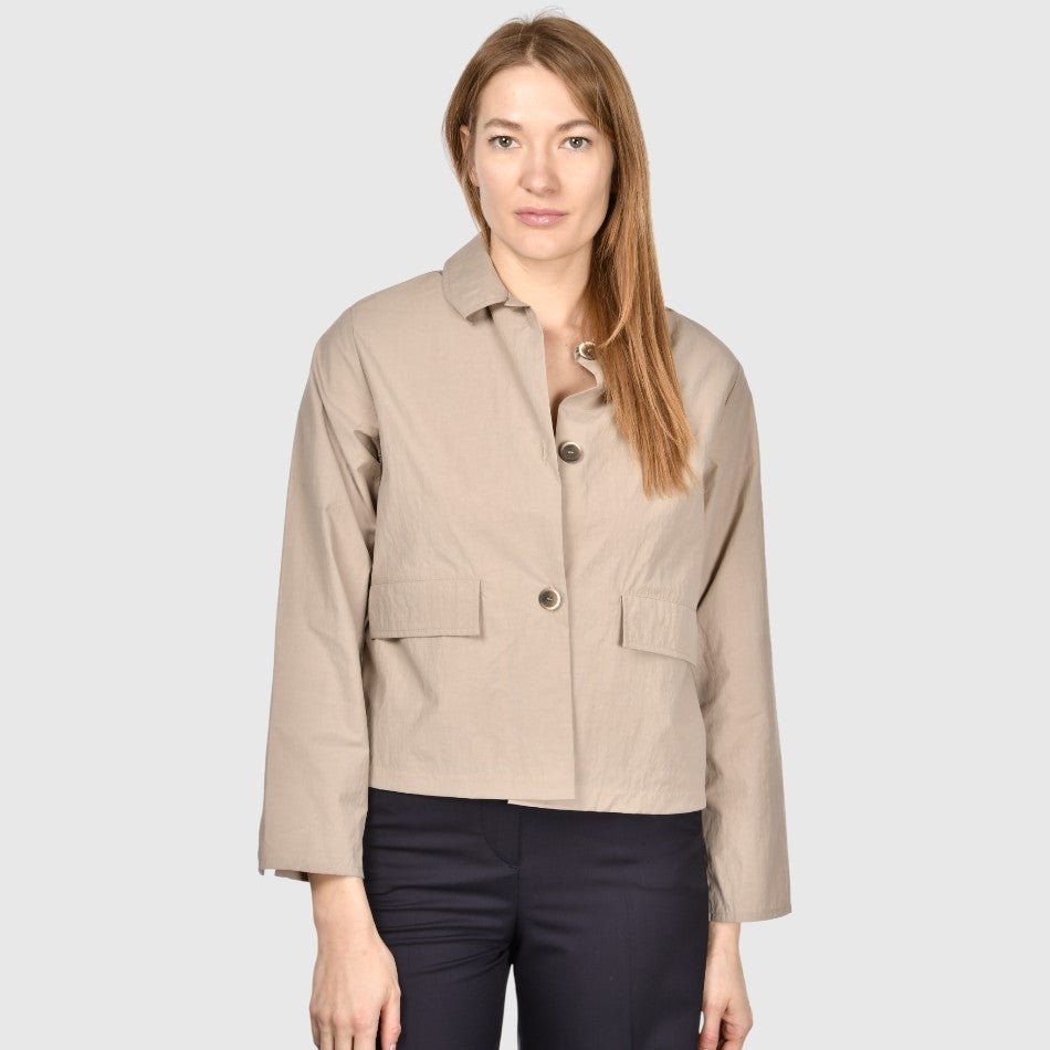 GRAN SASSO Womens Cotton Blend Jacket BEIGE - Henry Bucks