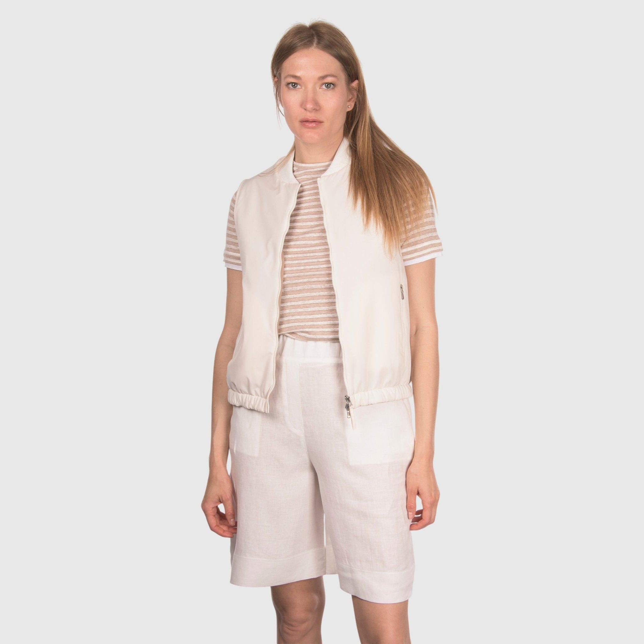 GRAN SASSO Womens Reversible Gillet OFF WHITE - Henry Bucks