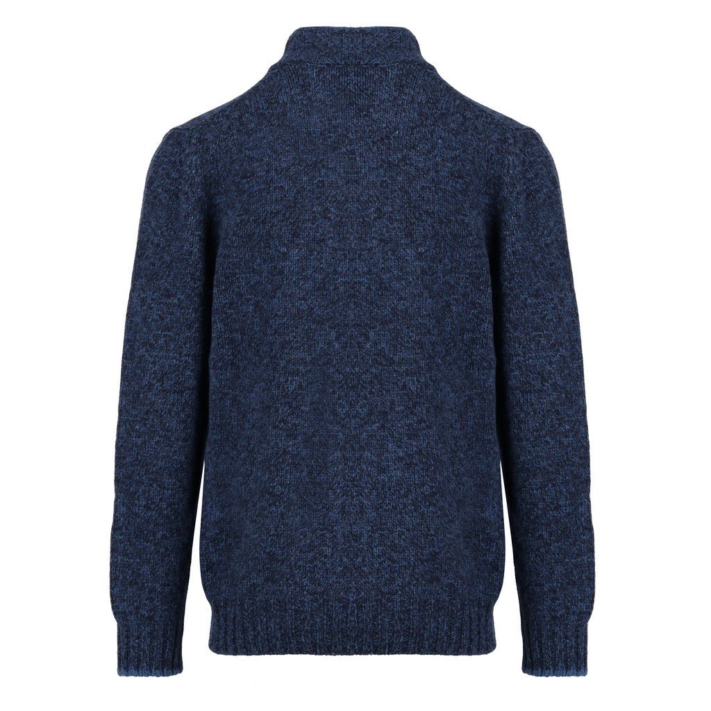 GRAN SASSO Wool Button Knit BLUE - Henry Bucks