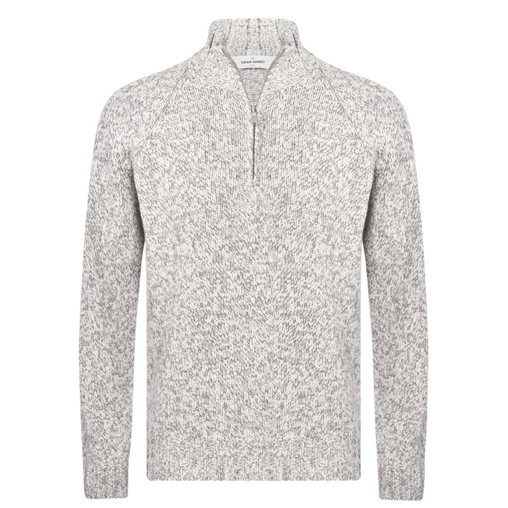 GRAN SASSO Wool Lupo Knit GREY - Henry Bucks