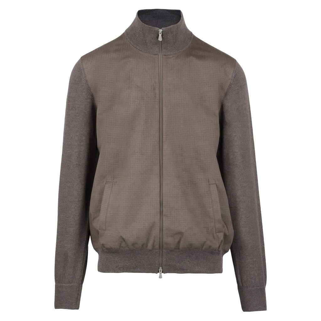 GRAN SASSO Wool Zip Jacket CHOCOLATE - Henry Bucks