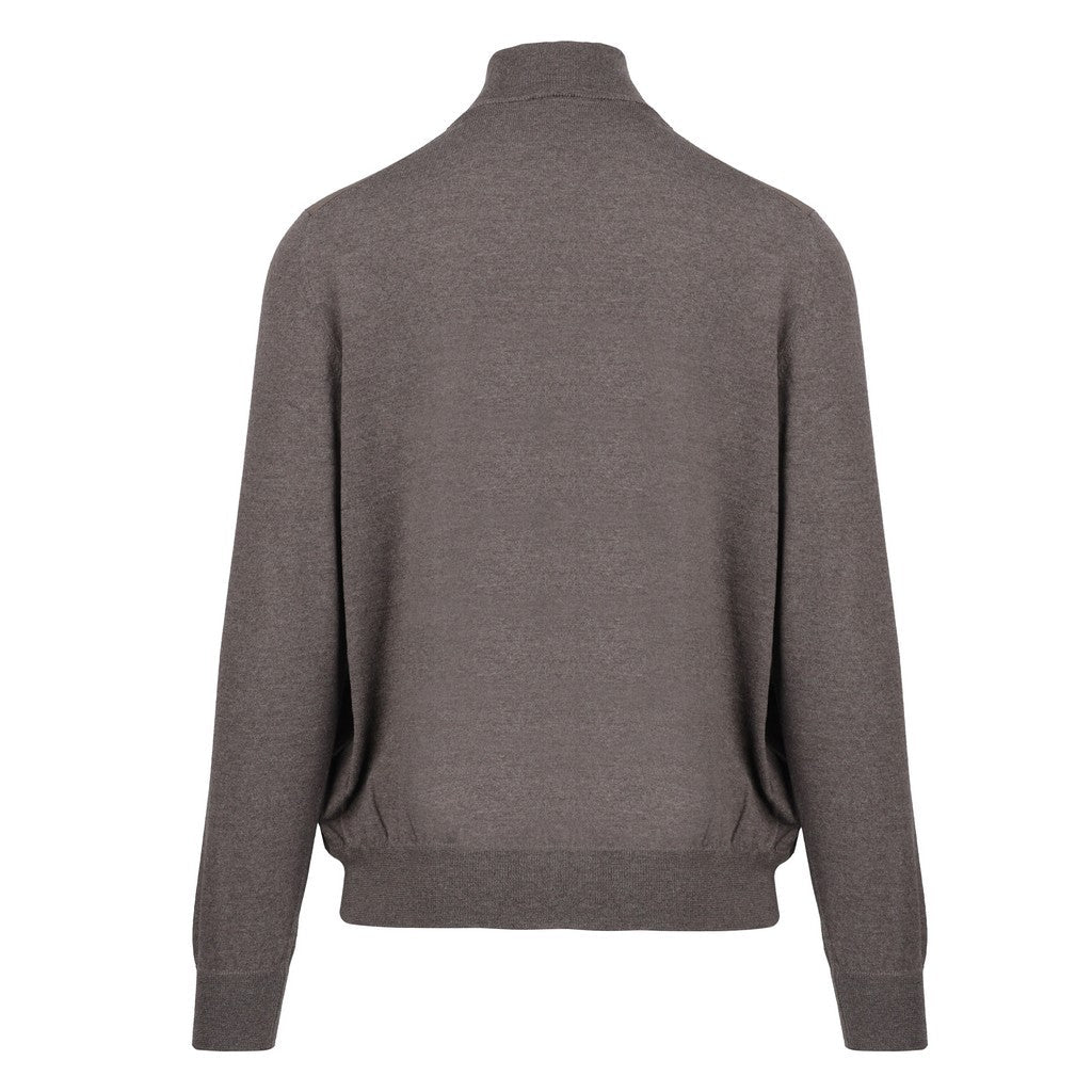 GRAN SASSO Wool Zip Jacket CHOCOLATE - Henry Bucks