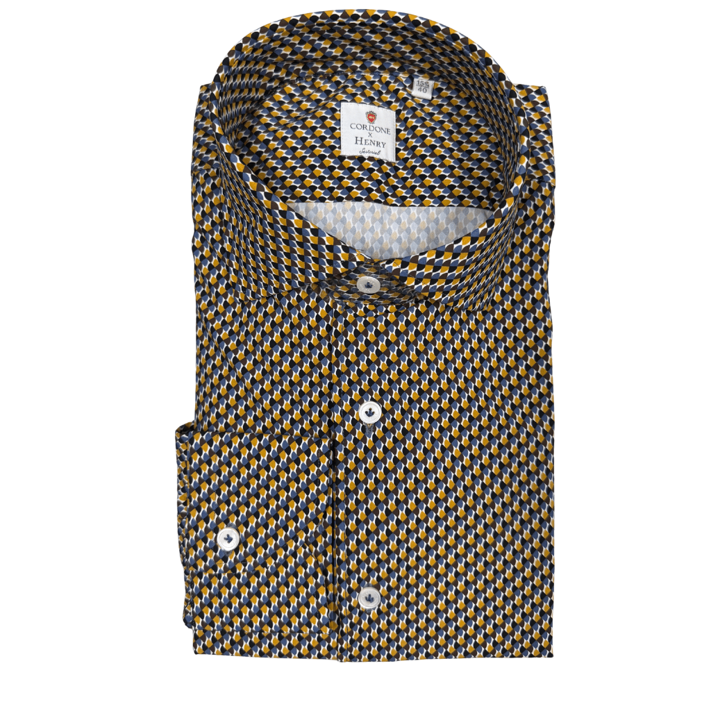 HEBRY SARTORIAL X CORDONE Performance Business Shirt BROWN/RED - Henry Bucks