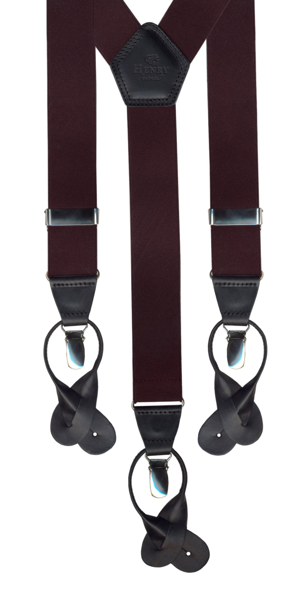 HENERY SARTORIAL x LEYVA Braces with Loops & Clips BURGUNDY - Henry BucksBraces52BSR0008 - BURG - OSFM