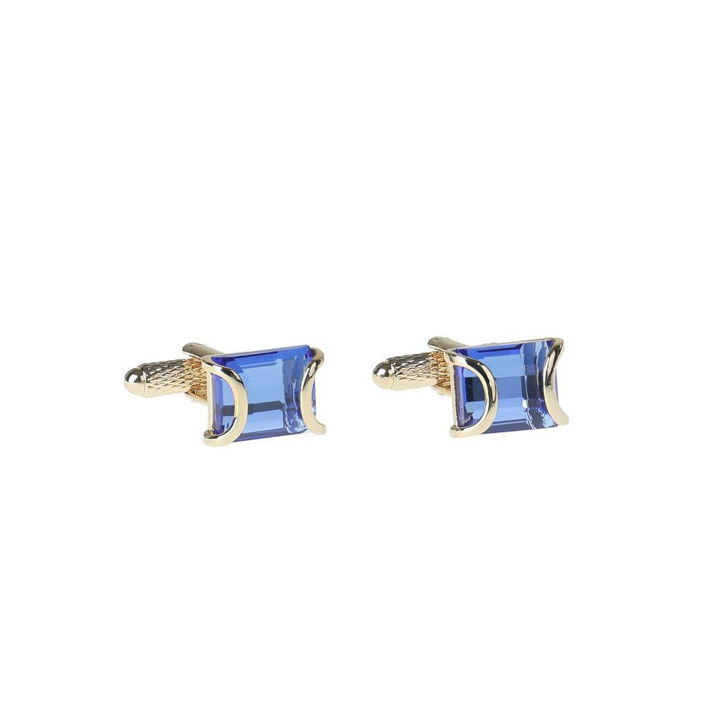 HENRY BUCKS Brass Cufflink GOLD/BLUE - Henry Bucks