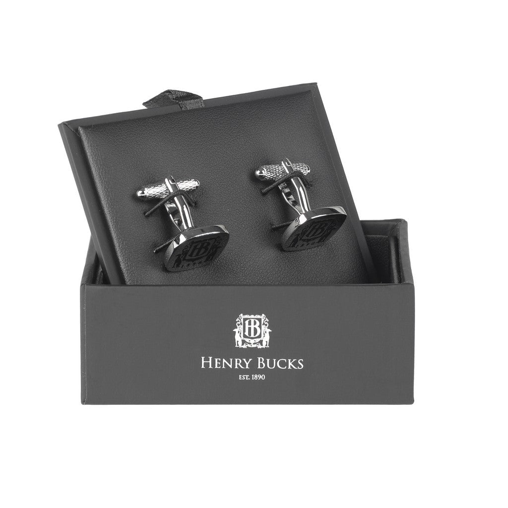 HENRY BUCKS Brass Cufflink SILVER - Henry Bucks